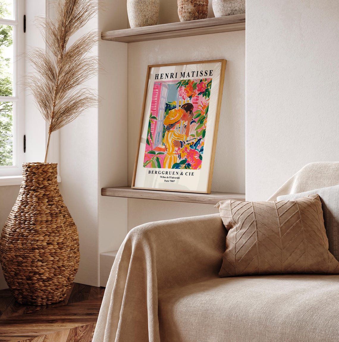 Henri Matisse Style Couple Kissing in Flower Garden Romance Poster - Image 6