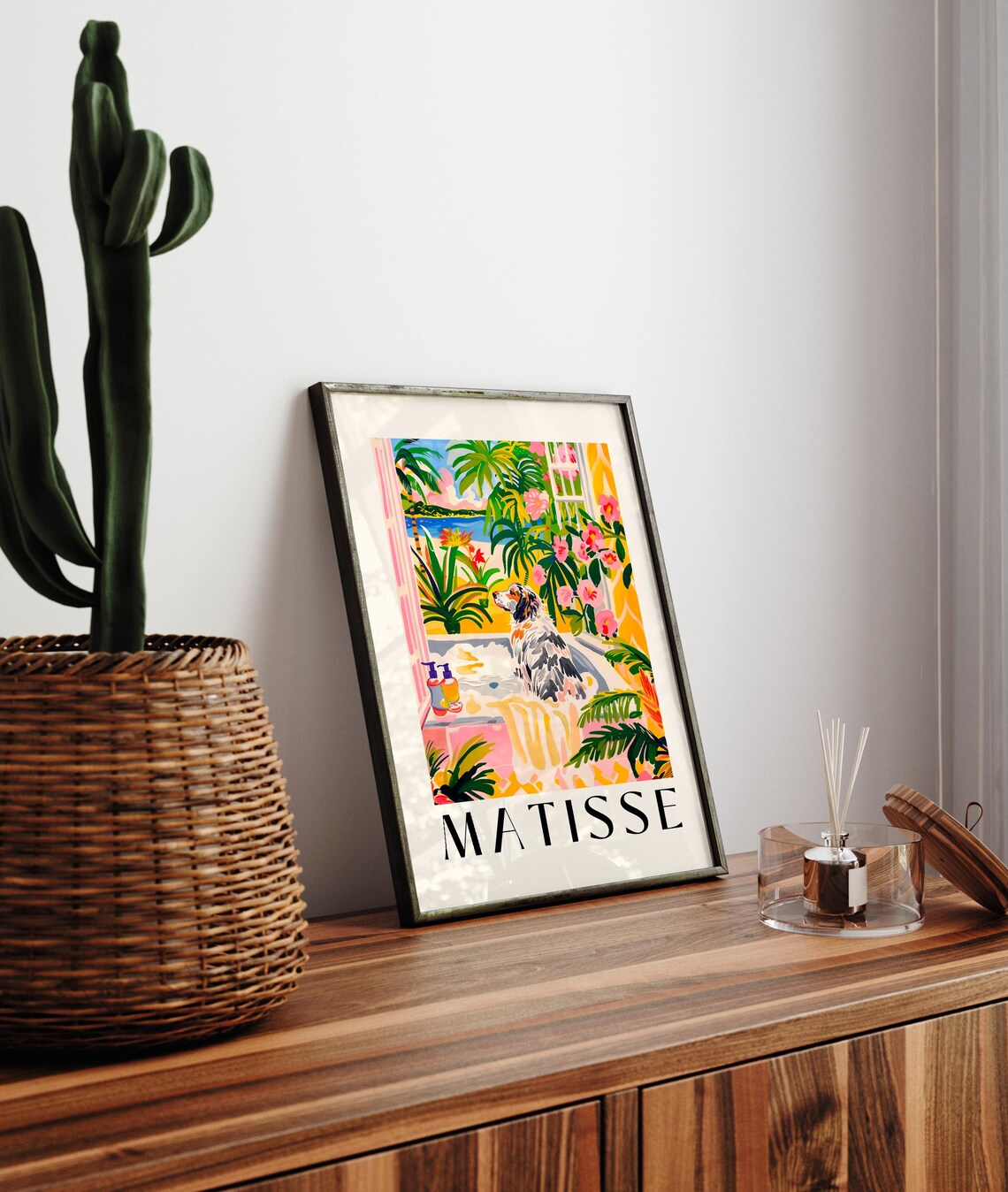 Australian Shepherd In Bathtub, Matisse-Inspired Art Print - Image 2