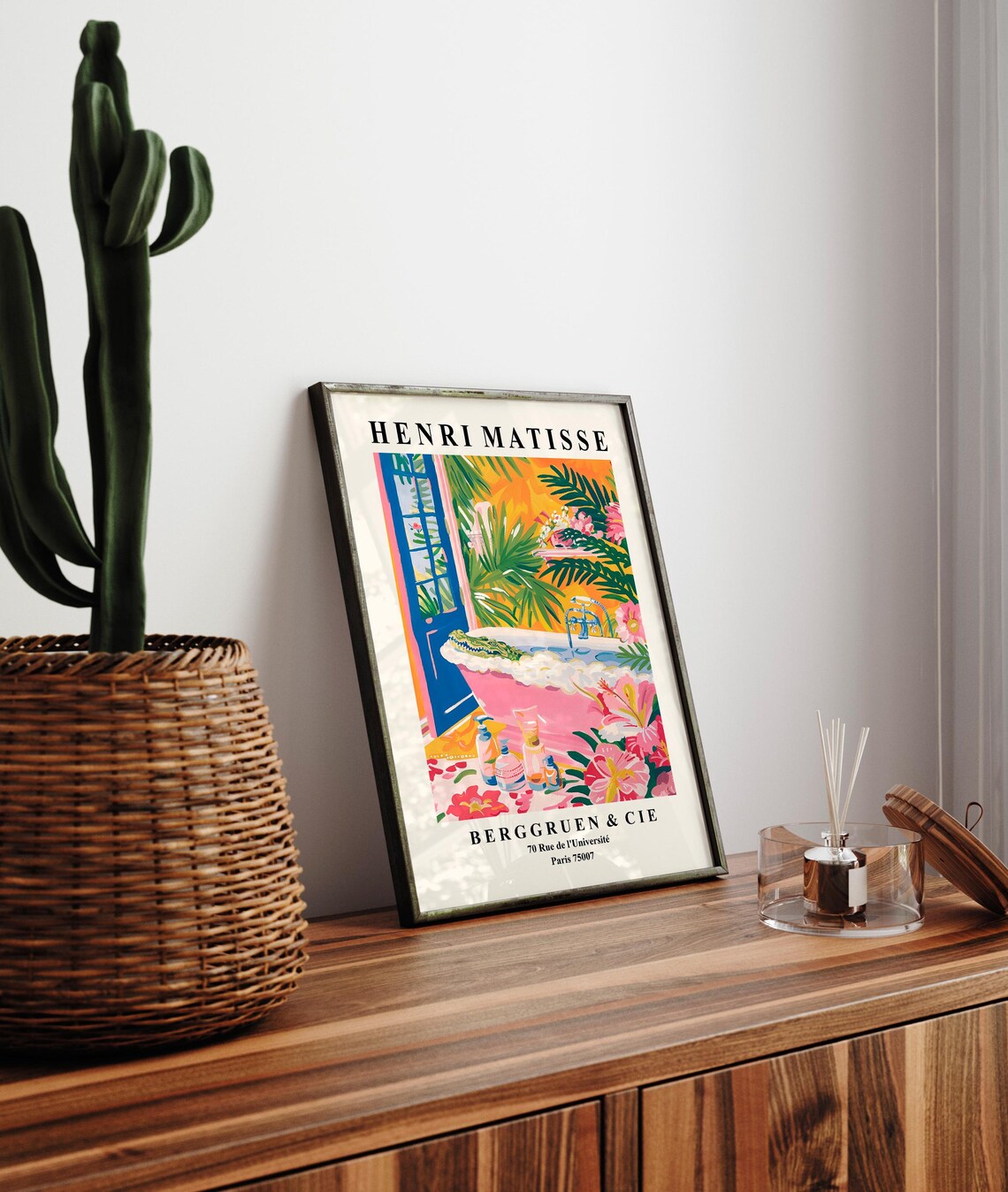 Alligator In Bathtub, Mid-Century Matisse Print - Image 3