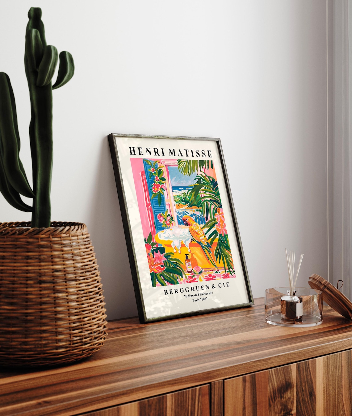 Parrot in Bathtub Pink Maximalist Bathroom Poster - Image 4