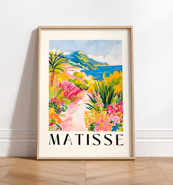 Mediterranean Town In Henri Matisse Style, Art Print
