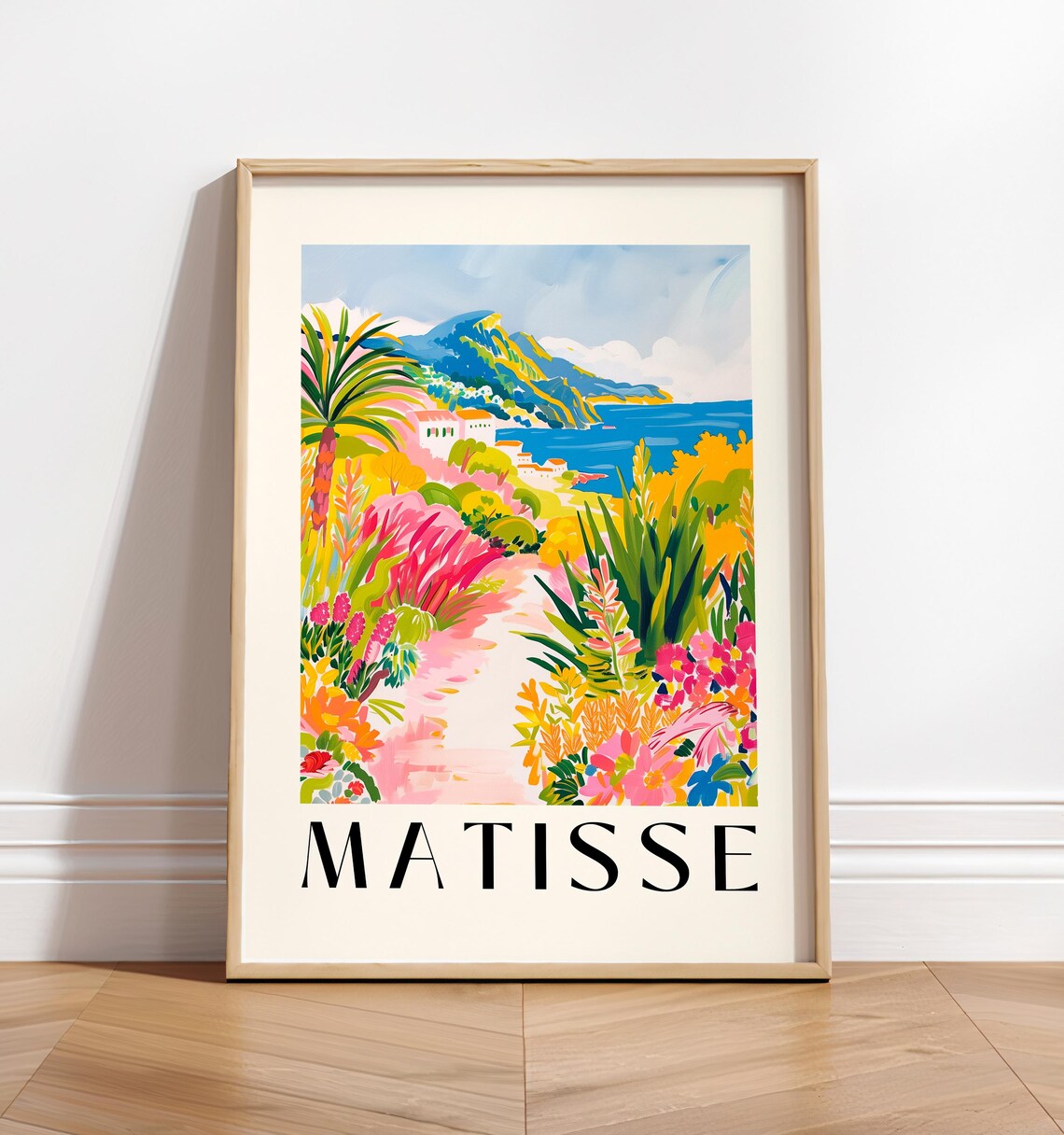 Mediterranean Town In Henri Matisse Style, Art Print