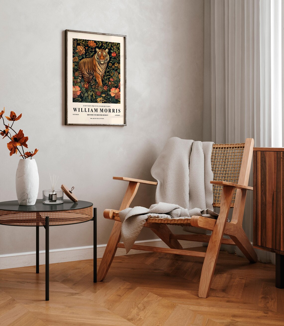 Tiger William Morris Print, Mid-Century Botanical Poster - Image 2