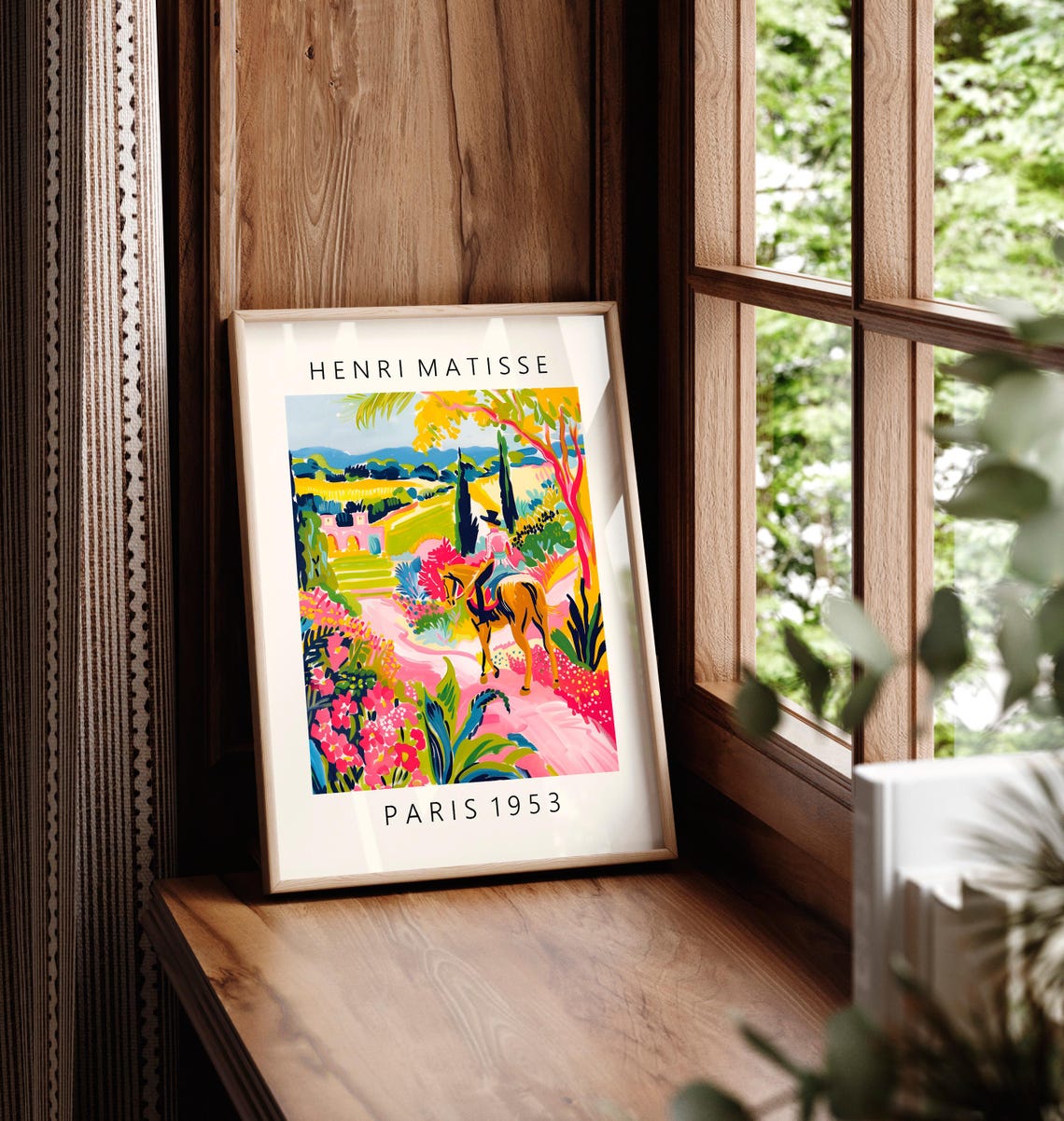 Henri Matisse Style Horse Rider Pink Garden Paris 1953 Poster - Image 6
