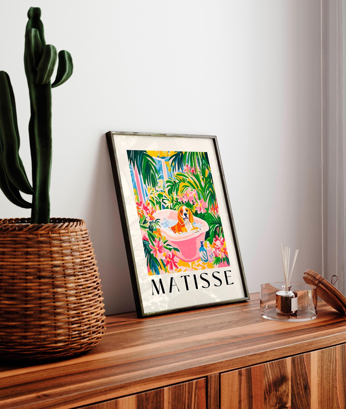 Beagle Funny Bathroom Wall Art, Matisse-Inspired Print - Image 2