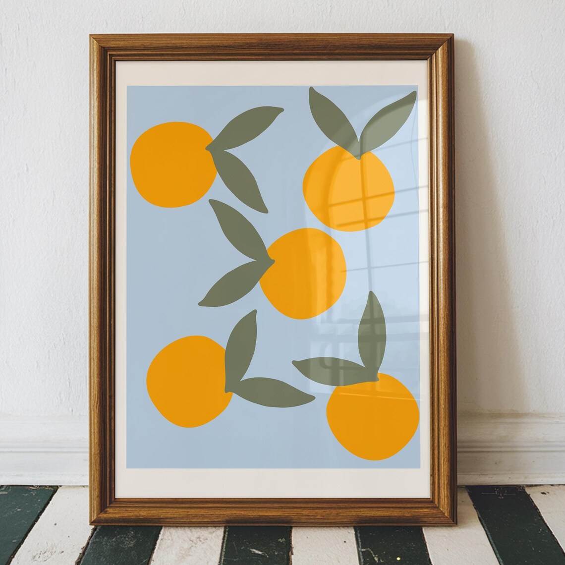 Orange Fruit Art Print, Cute Kitchen Decor