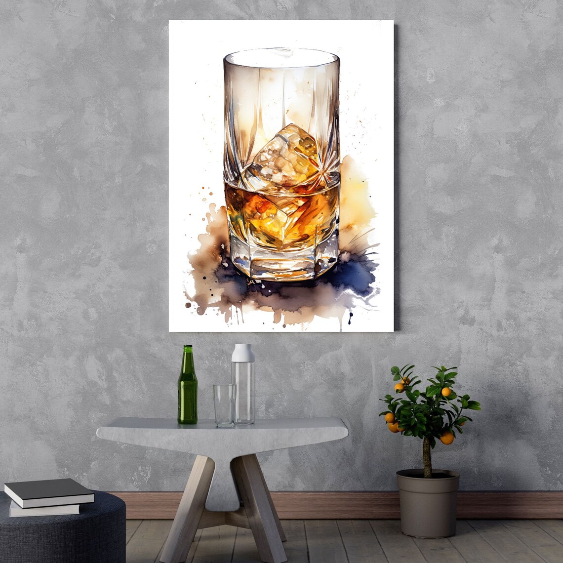 Whisky Glass Art Print, Modern Bar Decor - Image 3