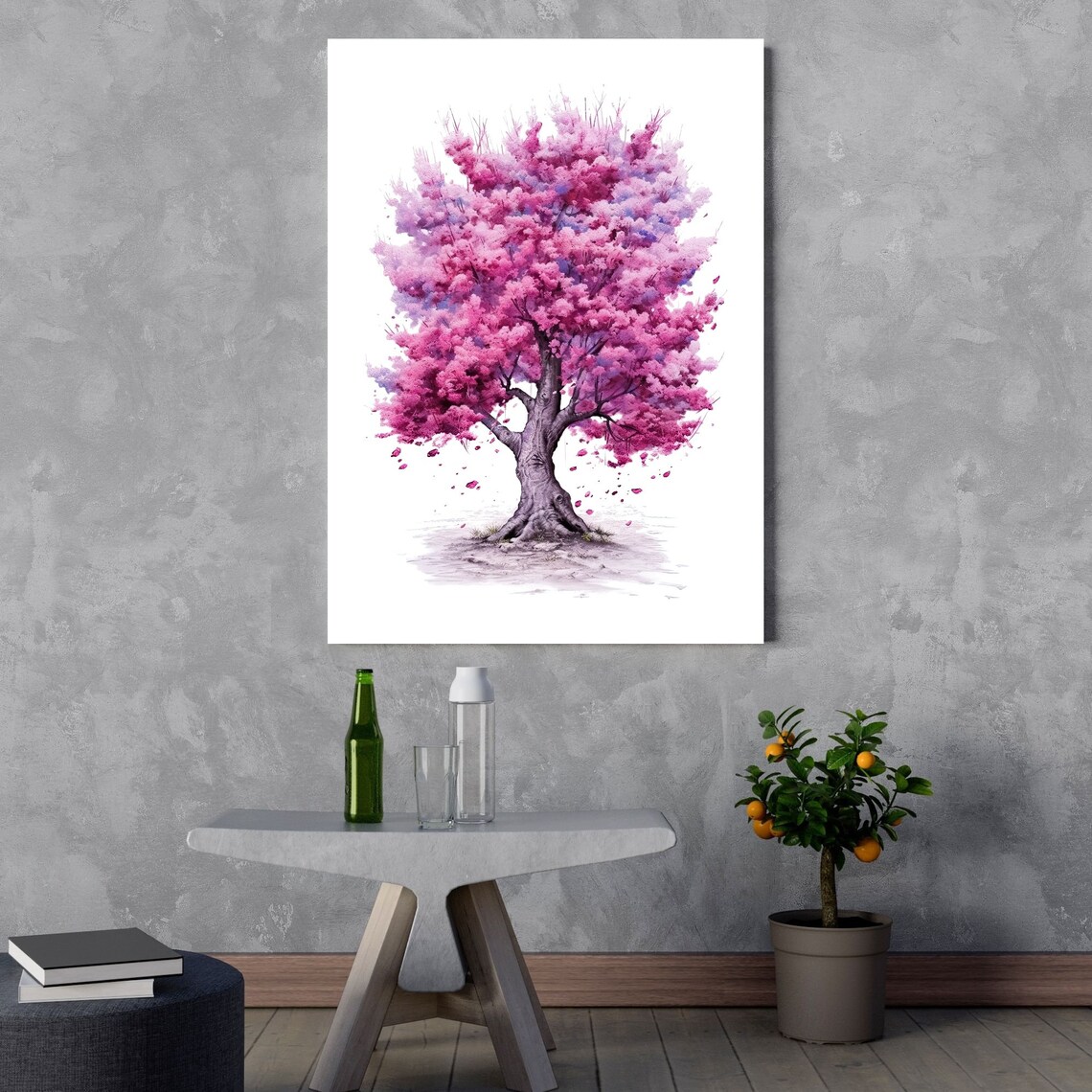 Blooming Cherry Tree Watercolor Art Print - Image 3