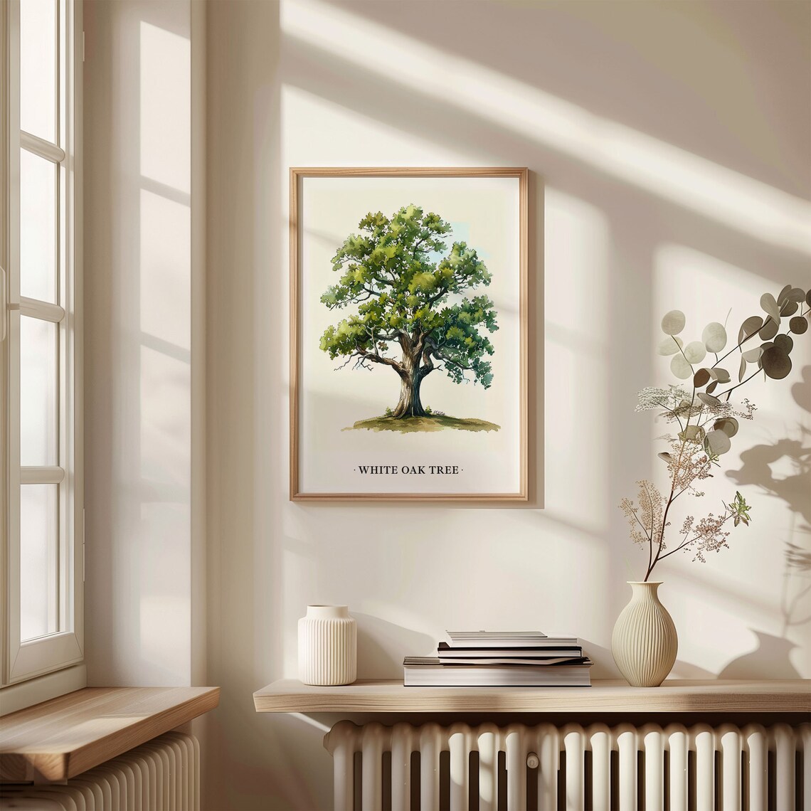 White Oak Tree Art Print, Rustic Botanical Decor - Image 3