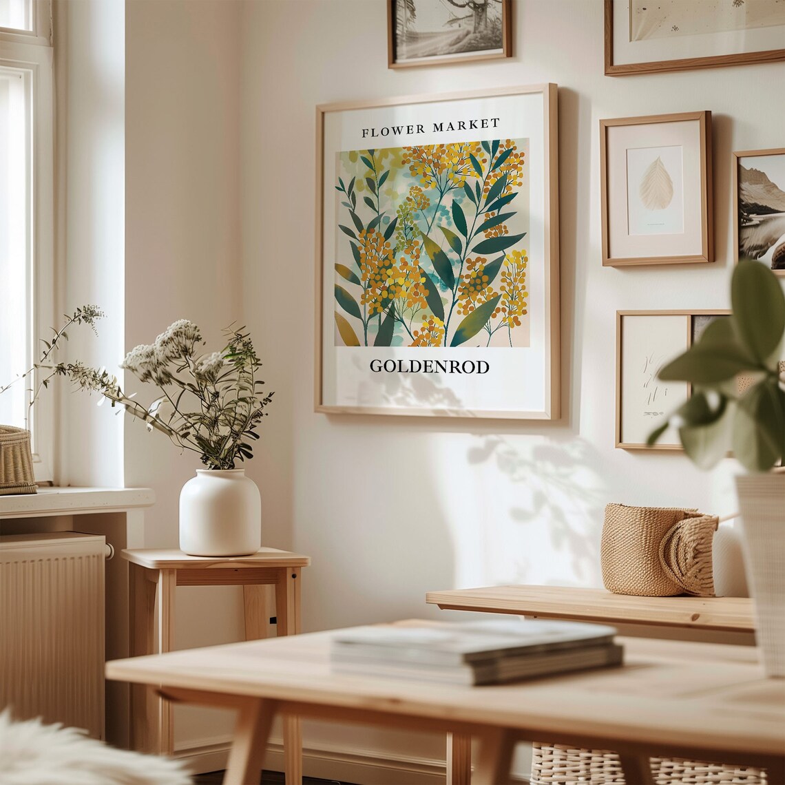 Goldenrod Flower Market Botanical Pastel Art Print - Image 2