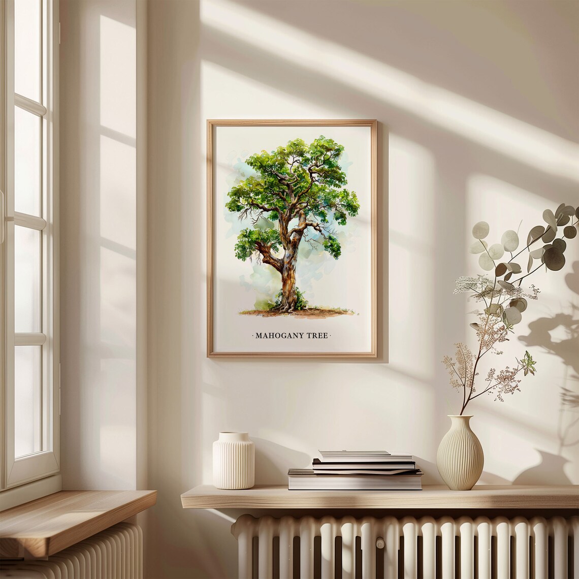 Mahogany Tree Watercolor Botanical Illustration Nature Art Poster - Image 3