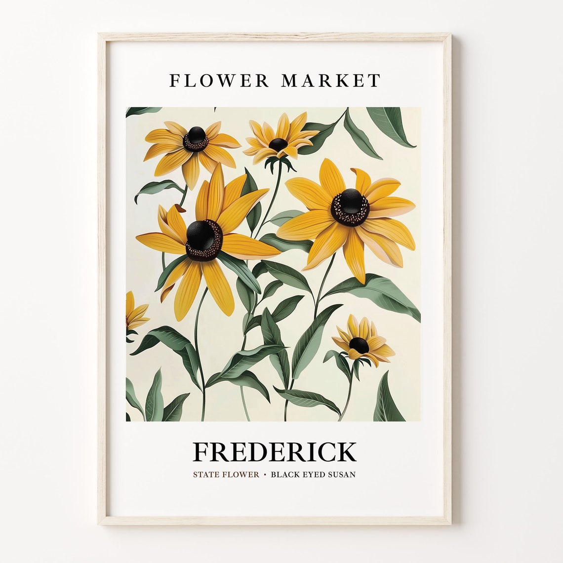 Frederick Maryland Black Eyed Susan Botanical Elegant Classic Poster