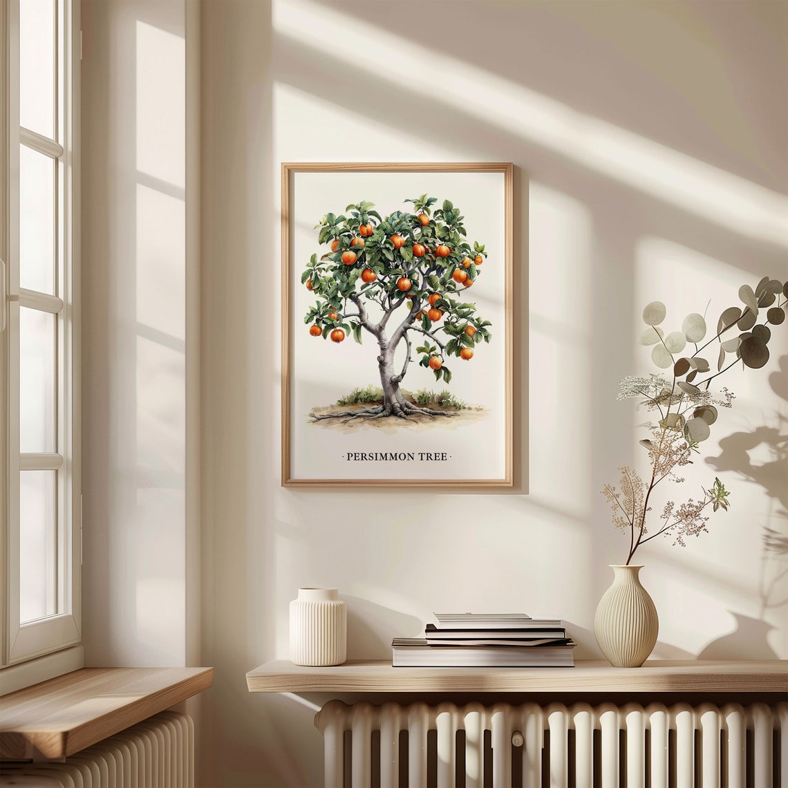Persimmon Tree Botanical Watercolor Fruit Tree Kitchen Decor Poster - Image 3