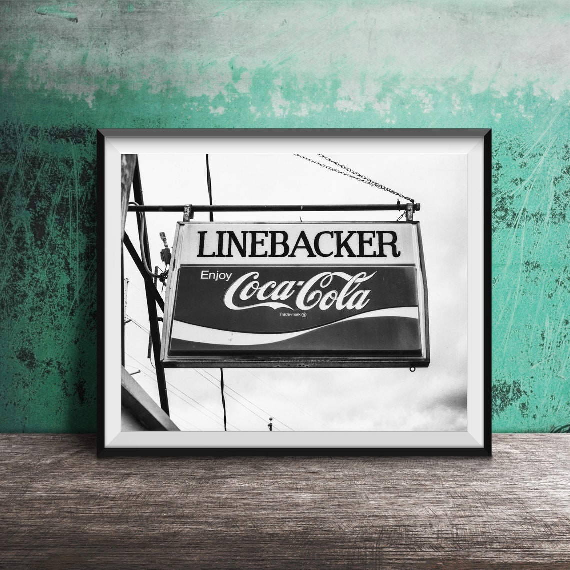 Linebacker Inn Retro Coca-Cola Hanging Bar Sign South Bend Poster - Image 2