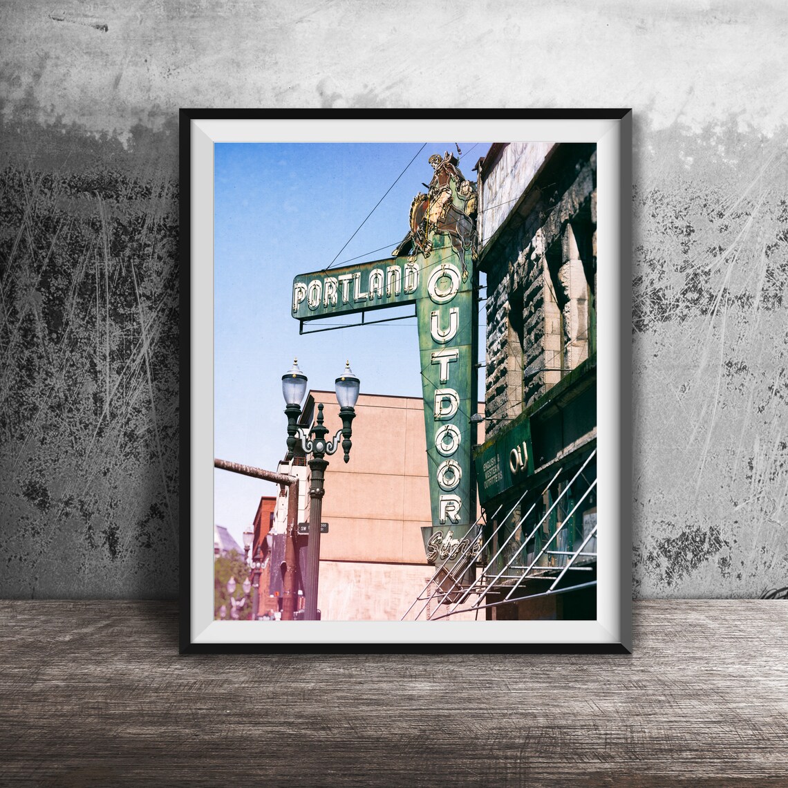 Portland Oregon Downtown Old Town Travel Poster