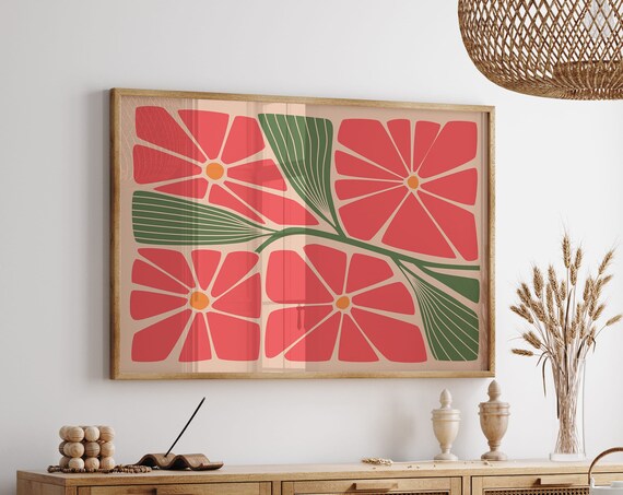 Horizontal Botanical Minimalist Boho Art Print
