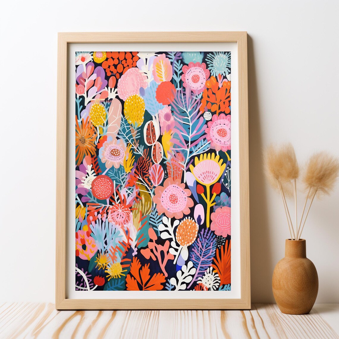 Australian Bush Blooms Art Print, Boho Botanical