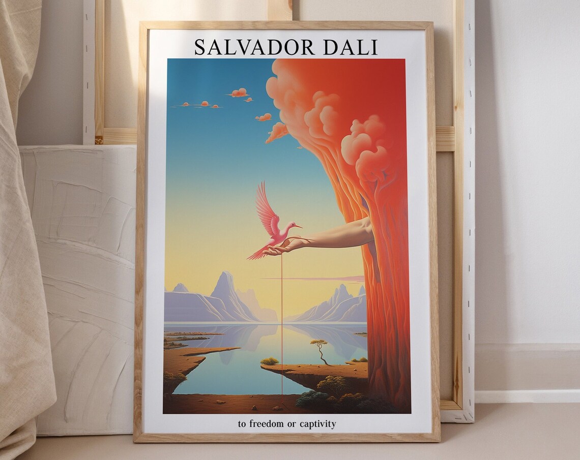 Salvador Dali Surreal Art Print, Exhibition Poster