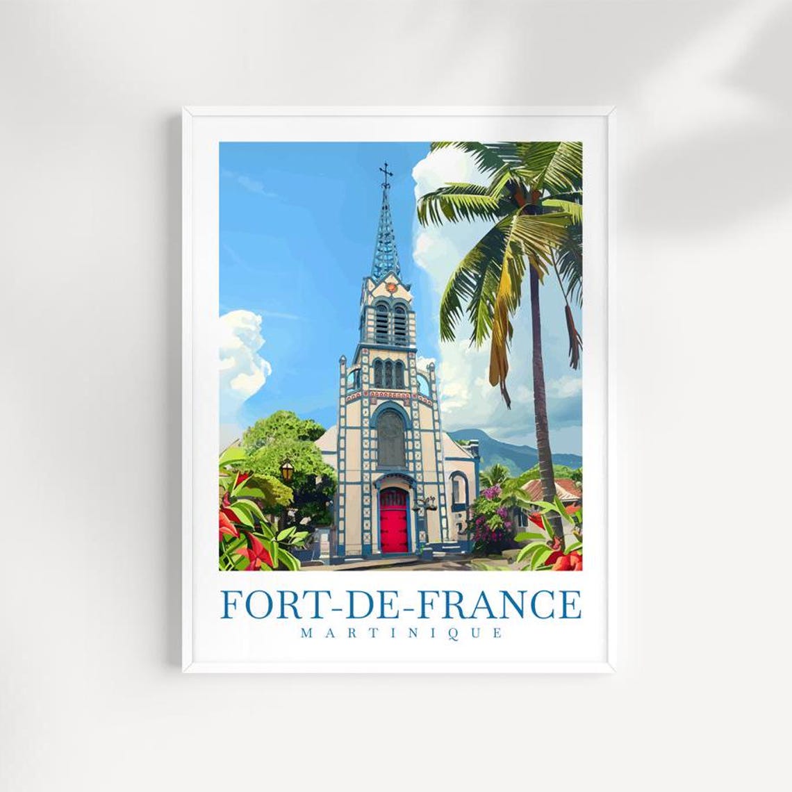 Fort De France Wall Art Travel Print Martinique Wall Art Caribbean Home Decor Cityscape Art Print Martinique Gift Caribbean Island Poster