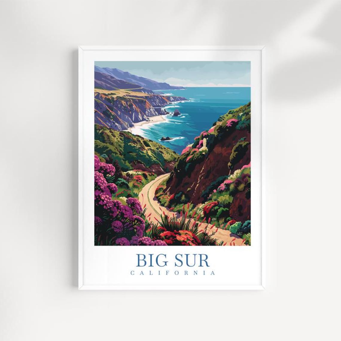 Big Sur Travel Poster, California Wall Decor