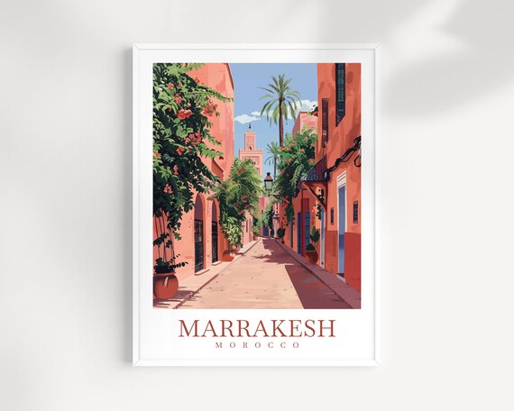 Marrakesh Travel Print Wall Art Morocco Wall Hanging Home Dcor Marrakesh Gift Art Lovers Morocco Art Lover Gift Wall Art Morocco Art