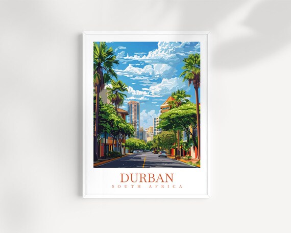 Durban Travel Print Durban Poster Wall Art South Africa Wall Hanging Home Dcor Durban Gift Art Lovers Durban Art Print Durban Art