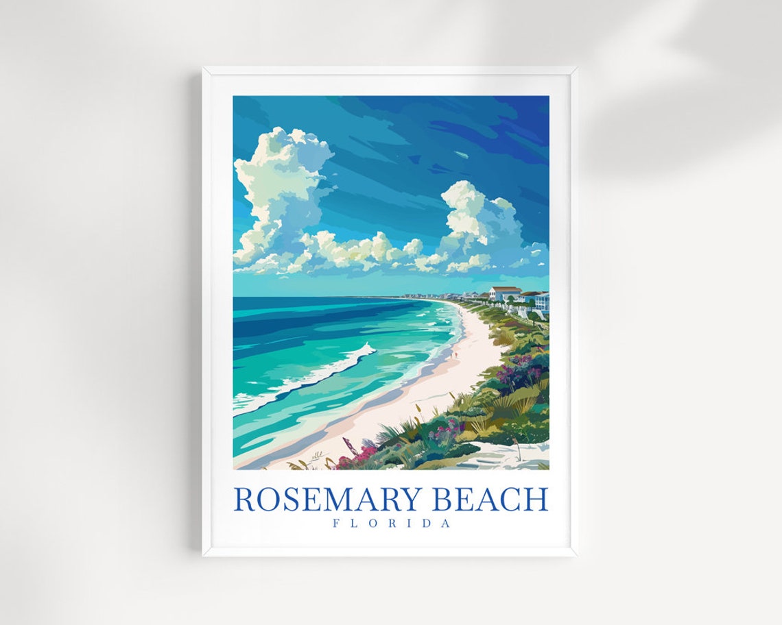 Rosemary Beach Florida Turquoise Waves and White Sand Art Print