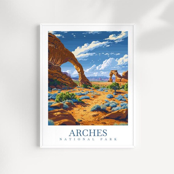 Arches National Park Utah Red Rock Arches Desert Sky Art Print