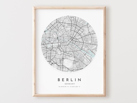 Berlin Map Print City Street Poster Minimalist Wall Art