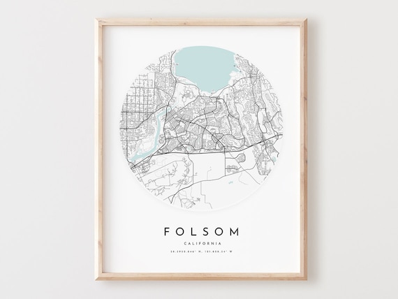 Folsom Map Print Modern City Wall Art