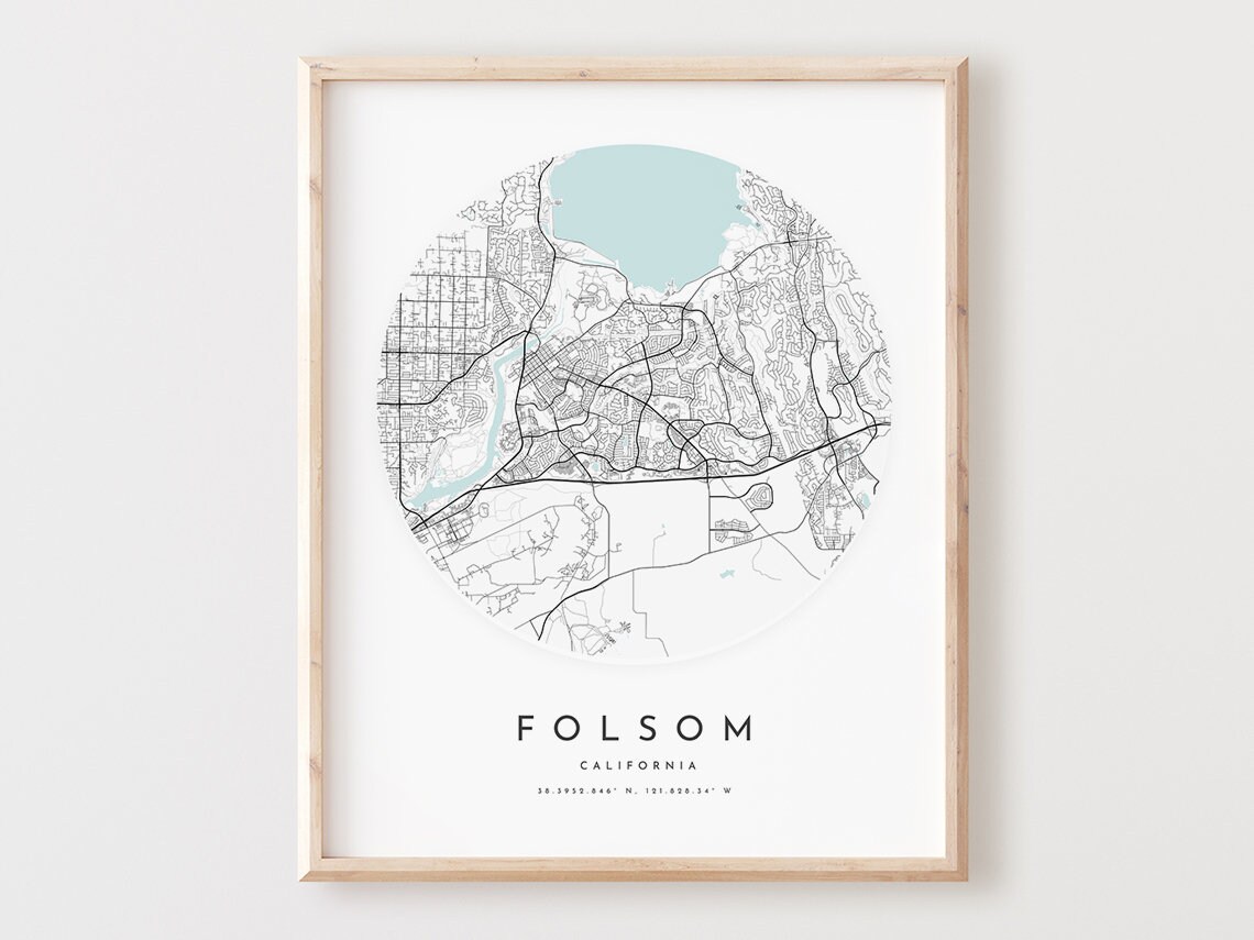 Folsom Map Print Modern City Wall Art