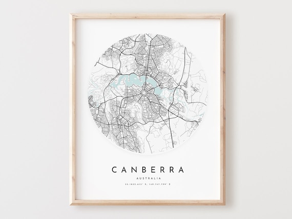 Canberra Map Print City Street Art Poster