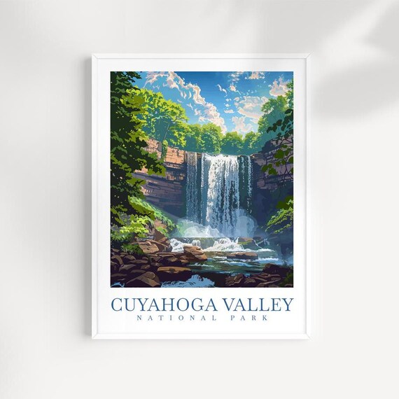 Cuyahoga Valley National Park Waterfall Forest Scenic Poster