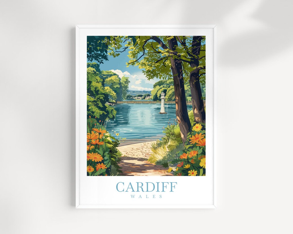 Cardiff City Travel Print Wall Art Wales Wall Hanging Home Dcor Cardiff Gift Art Lovers Cardiff Art Lover Gift United Kingdom Traveler Gift