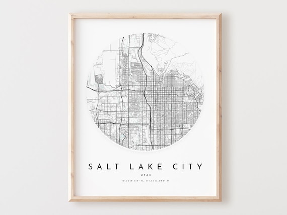 Salt Lake City Map Print Modern Street Art