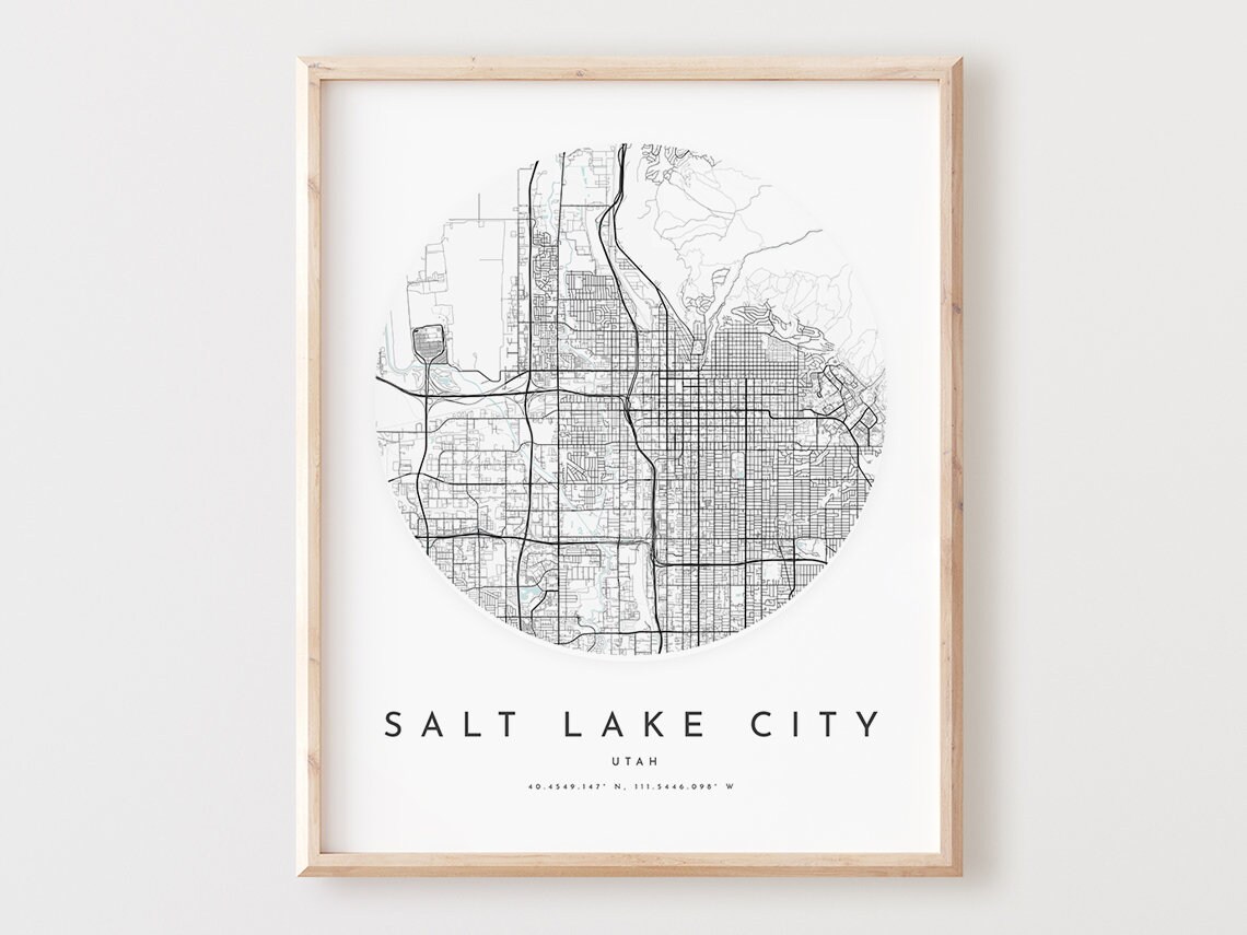 Salt Lake City Map Print Modern Street Art