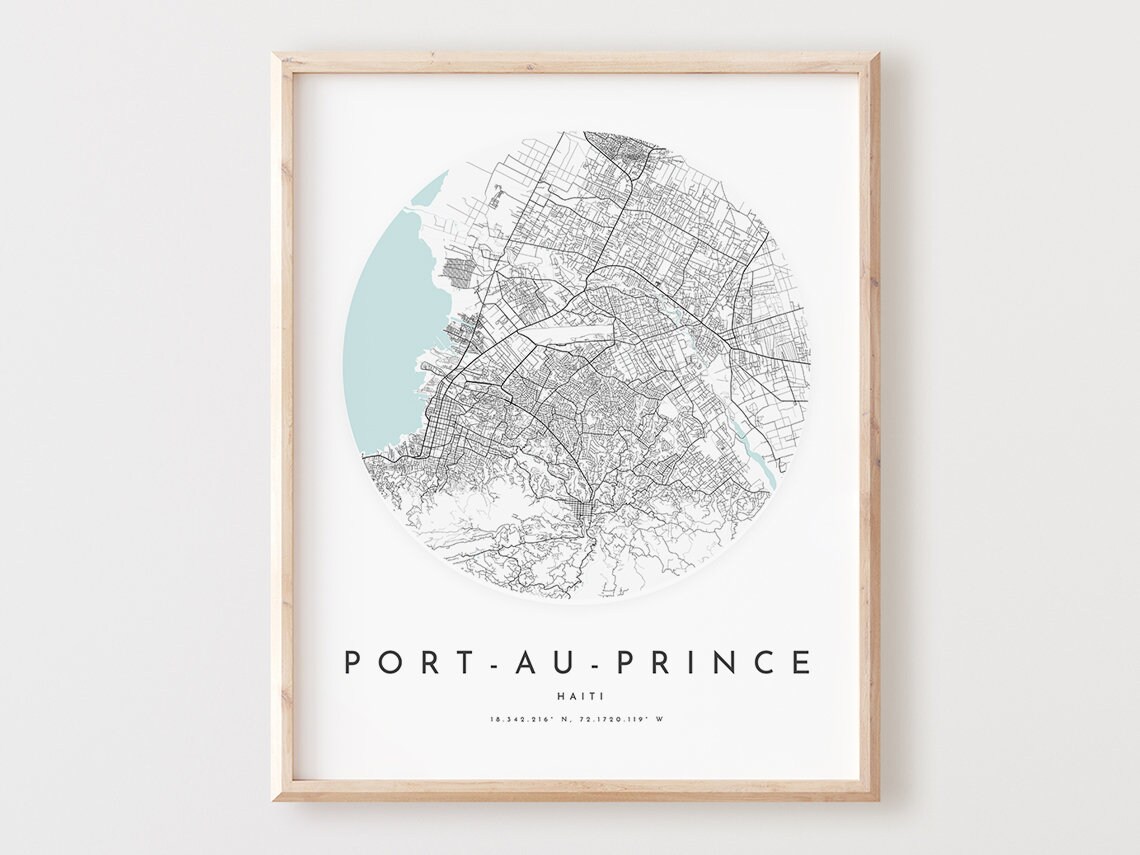 Portauprince Map Print City Street Art Poster