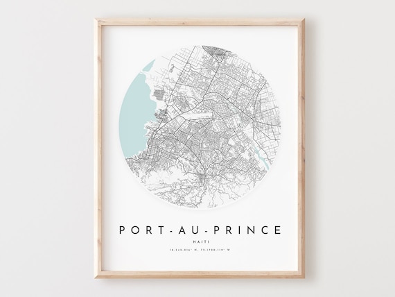 Portauprince Map Print City Street Art Poster