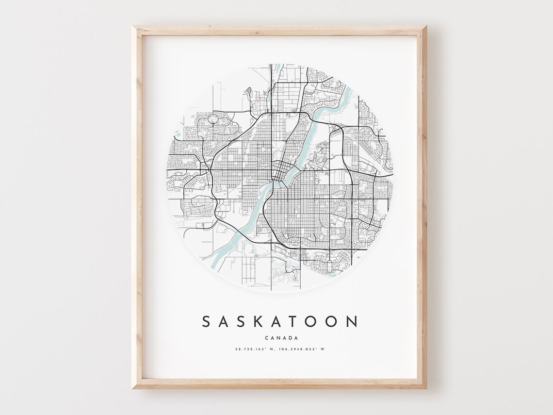 Saskatoon Map Print City Street Poster