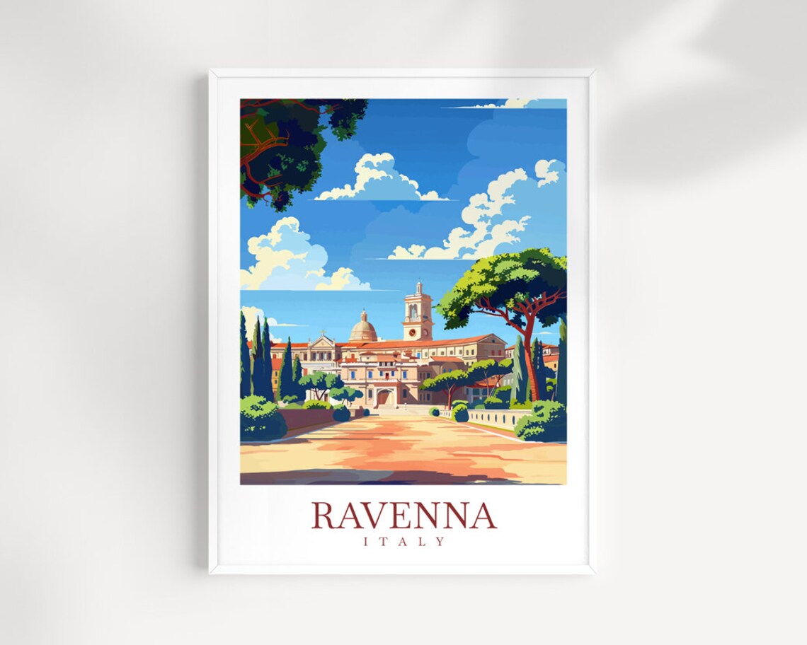 Ravenna Italy Historic Landmark and Cypress Garden Art Print