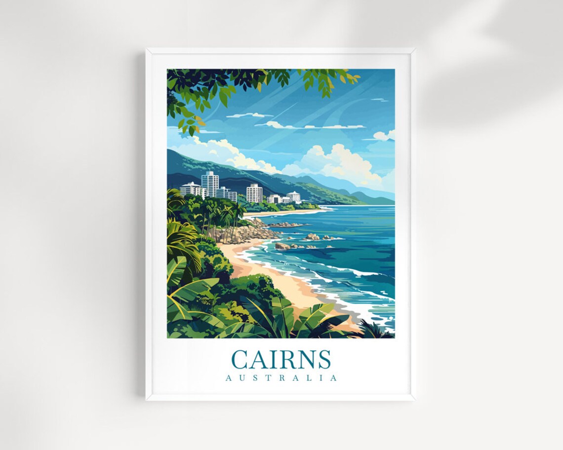 Cairns Australia Travel Poster, Australia Travel Art