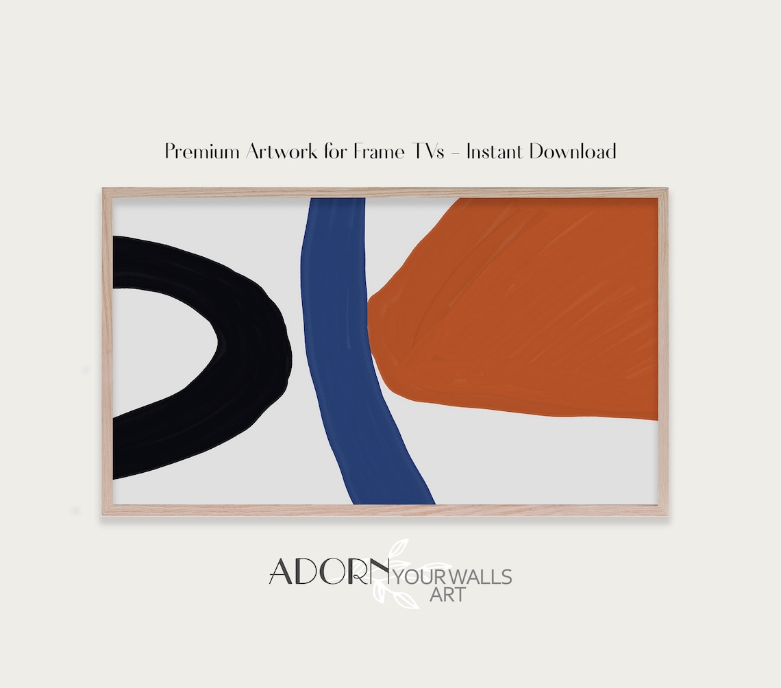 Mid Century Modern TV Frame Art, Abstract Art Print