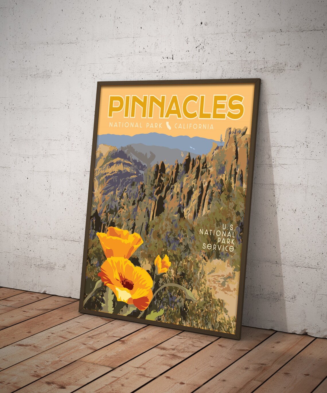 Pinnacles National Park Vintage Travel Poster Print