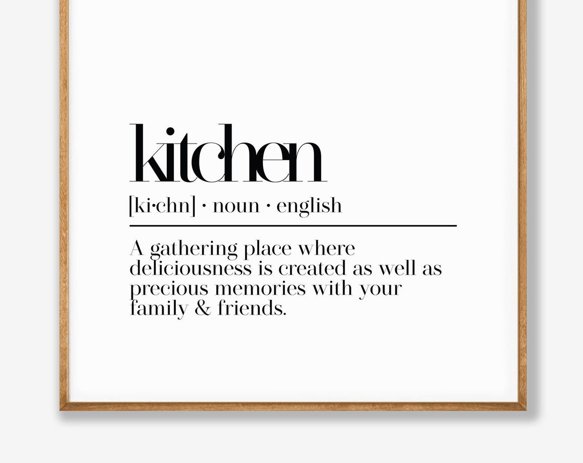 Modern Kitchen Dictionary Definition Gathering Place Home Poster