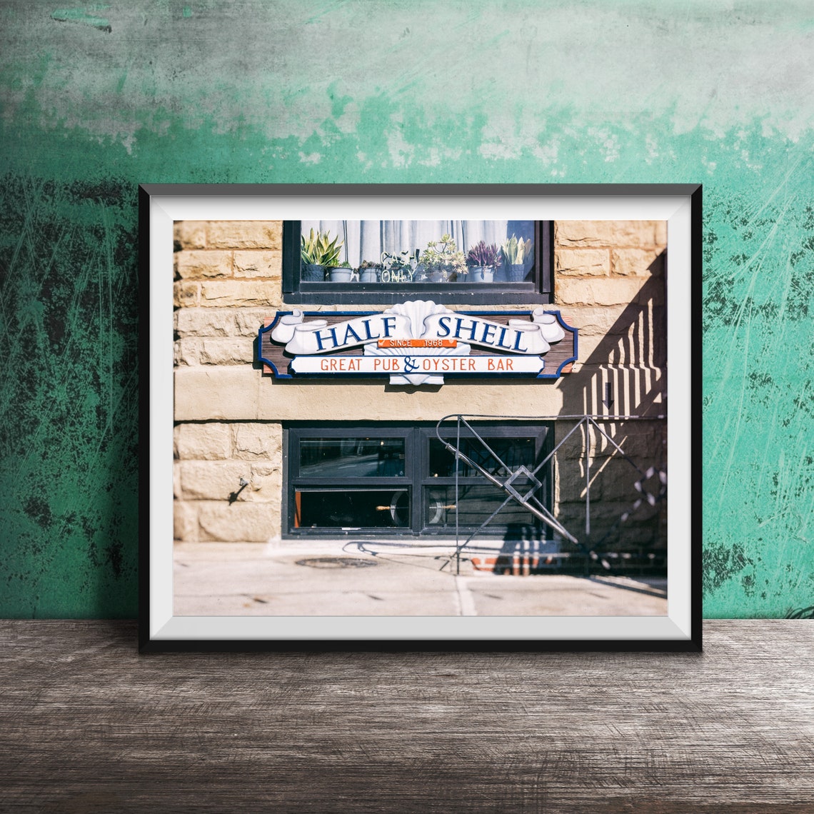 Half Shell Great Pub Oyster Bar Carved Sign Photography Poster