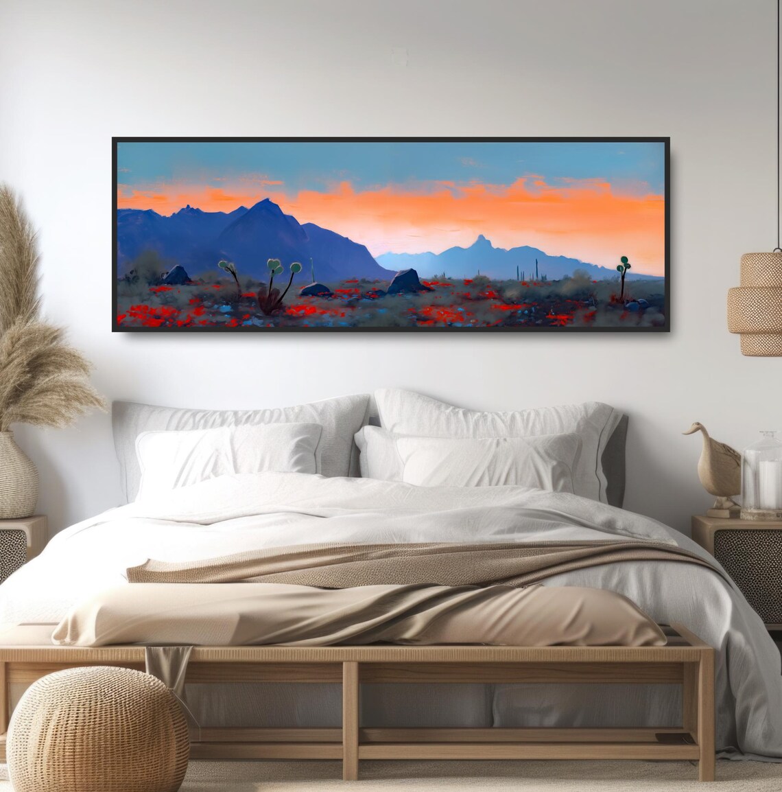 Blue Desert Mountain Range, Southwestern Sunset Art Print - Image 4