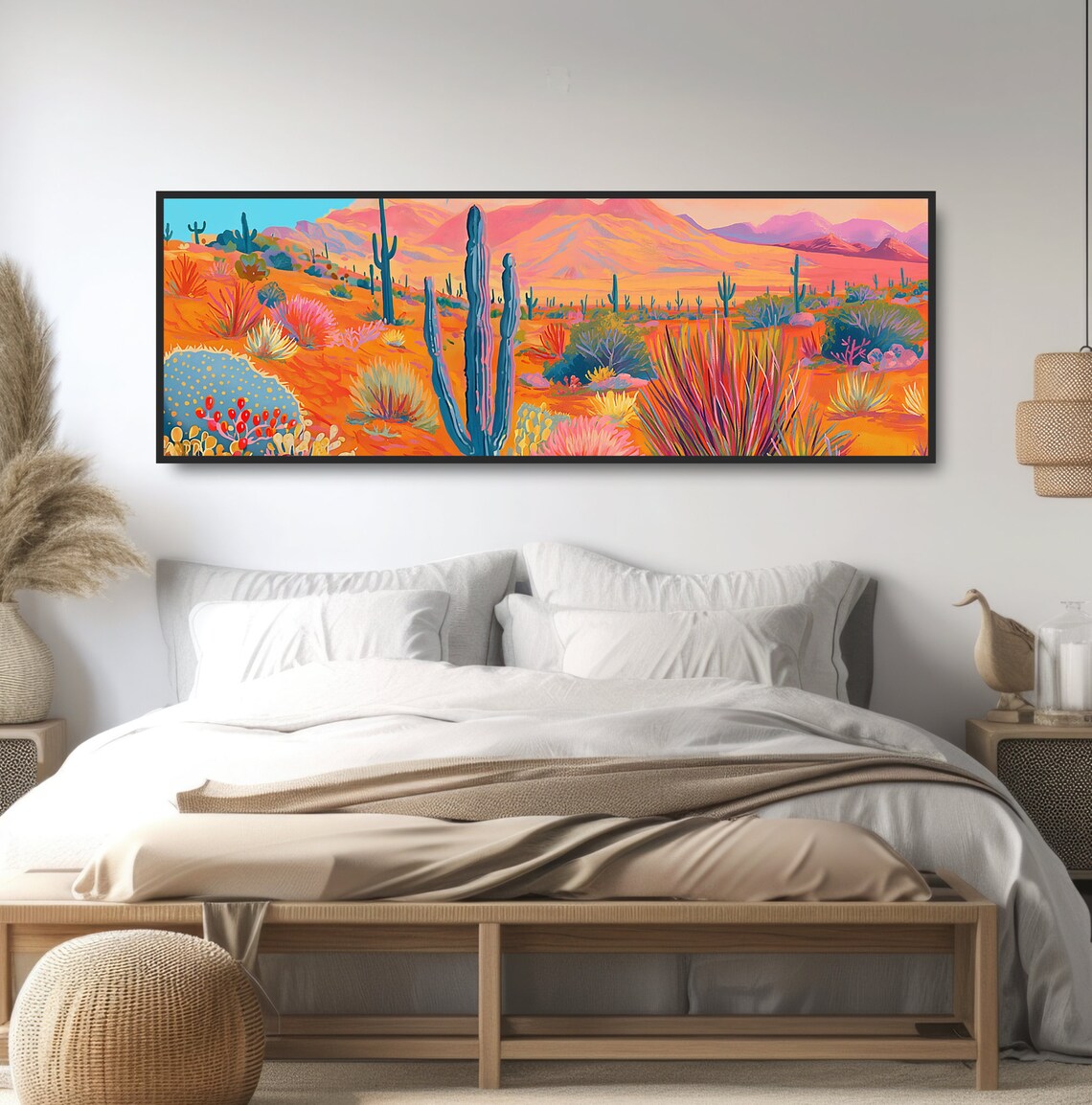 Vibrant Southwest Cactus Art Print, Desert Landscape - Image 4