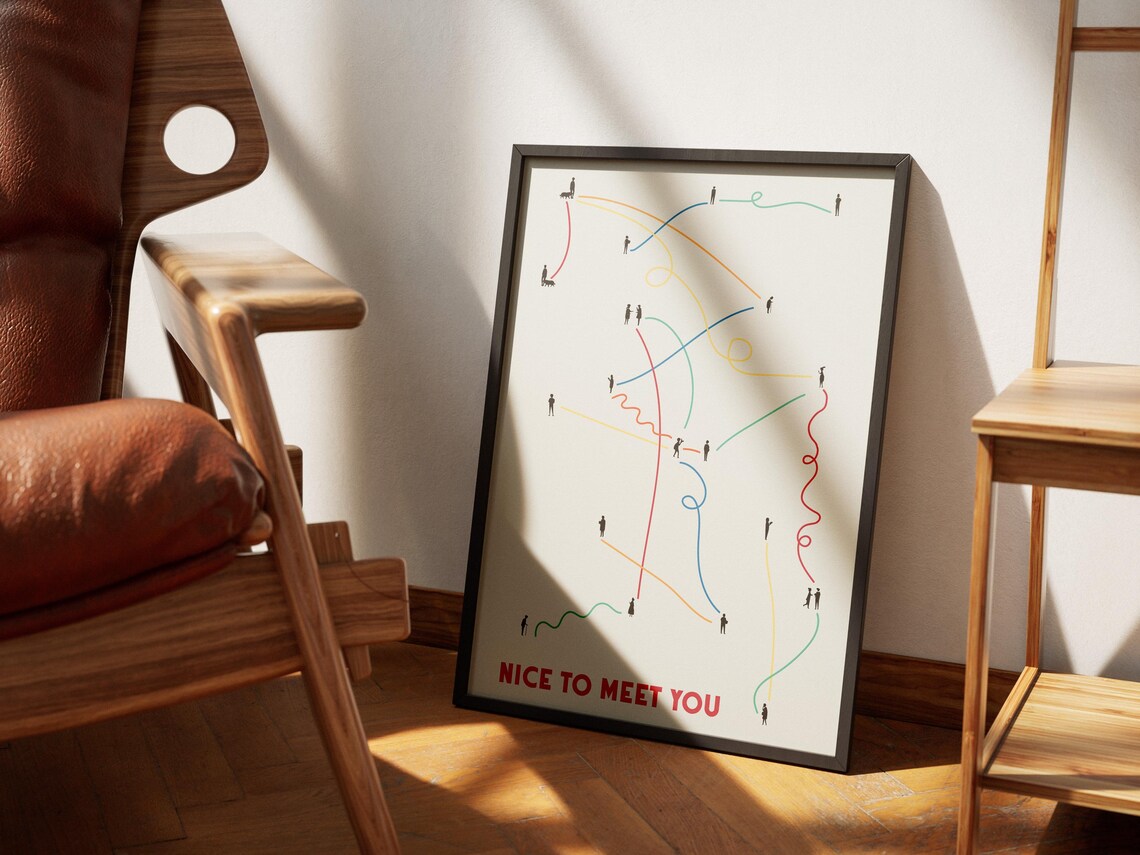 Tiny Humans Walking, Minimalist Retro Art Print - Image 2