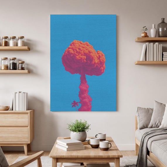 Pop Art Explosion, Bold Mushroom Cloud Art Print