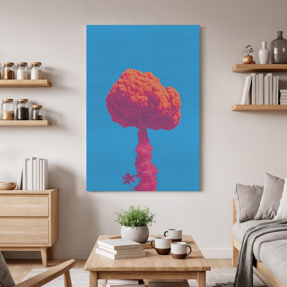 Pop Art Explosion, Bold Mushroom Cloud Art Print